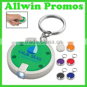 Promotional Plastic Round LED Key Chain thumbnail-1