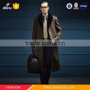 British Style Long Winter Jacket Men Woolen Jacket Blazers for Men Slim Fit thumbnail-1