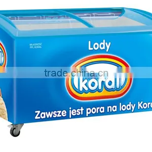 Best Seller Curved Glass Double Door Ice Cream Chest Freezer thumbnail-6
