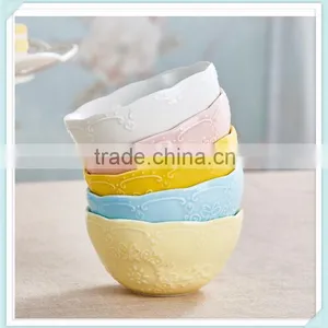 Ceramic Floating Flower Bowl With Flower Emboss thumbnail-1