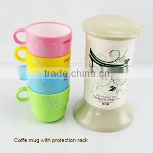 Stackable Coffee Mug Cup With Rack, Set of 4(200ml) thumbnail-1