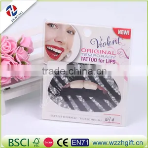 New 2016 Body Painted TemporaryTattoo Fashion Stickers Mouthed Lip Shape Lip Prints A Spoof Arm thumbnail-5