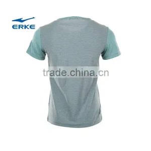 ERKE Mens Summer Casual Slim Stripe Round Neck Plain Cotton Short Sleeve t Shirt for Wholesale/OEM thumbnail-2