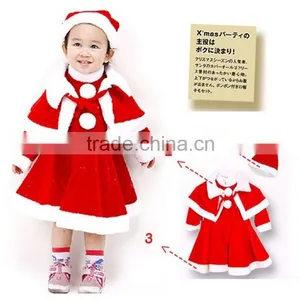 Girls Winter Fall Dresses Very Cute Red Baby Girls Christmas Outfits With Hat thumbnail-1