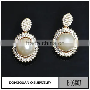 Imitation White Gold Plated Stud Earrings Wholesale Freshwater Pearl Jewelry thumbnail-5