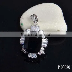 Irregular Blue Glass Stone Rhodium Jewelry Set From Jewelry Factory thumbnail-3
