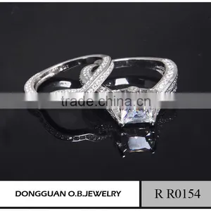 Fashion Ring Finger Rings Jewelry Ring Set Double Wedding Ring thumbnail-2