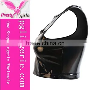 2016 Hot Sexy Crop Top For Girls Fashion Leather Ladies Tops thumbnail-4