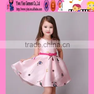 2016 Lovely Baby Girl Designer One Piece Party Dress Summer Hot Sale Party Dress for 2-12 Years Old Girls thumbnail-1