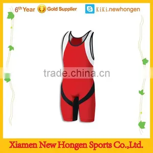 Newest Sexy Women Sublimated Wrestling Singlet Red thumbnail-1