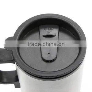 12V 450ml Stainless Steel Car Heated Cup Electronic Thermal Travel Mug Insulation Silver thumbnail-5