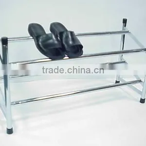 Homestar 2 Tier Stackable Metal Tubular Shoe Rack and 2 Tier Chrome Wire Shoes Storage,shoes Display Rack thumbnail-2