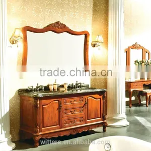 I Shaped Polish Solid Wood Bathroom Vanity in Dark Brown WTS210 thumbnail-4