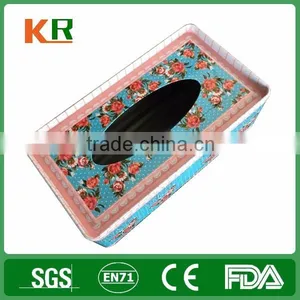 Colorful Printing Flower Tin Tissue Box Tin Storage Box thumbnail-2
