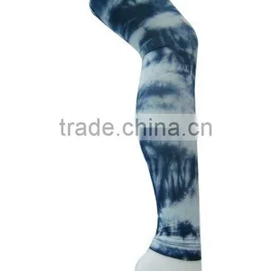 Ladies' Fashion Dark Blue Tie Dyed Leggings thumbnail-1