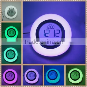 Multi Color Led Touch Light With Digital Alarm Clock Lava Lamp 7 Color Chaning Night Light Touch Led Desk Table Lamp thumbnail-1