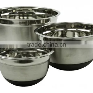Set of 3 | Stainless Steel Mixing Bowls w/ Non-Skid Silicone Bottoms thumbnail-1