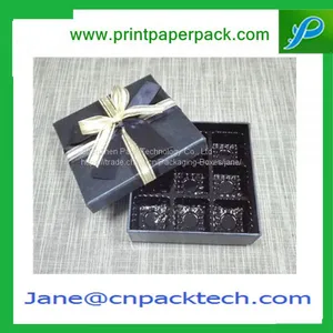 Custom Ribbon Fancy Paper Gift Boxes Chocolate Packaging Box Lid and Base Box thumbnail-3