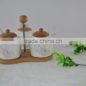 High Quality Wholesale Ceramic Spice Bottles/spice Racks Jars Wholesale/3pcs Set Ceramic Storage Jar Whole Sale thumbnail-1