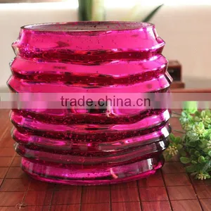 Electroplated Double Colors Waved Glass Vases thumbnail-1