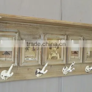 2016 Shabby Chic Wooden Shelf With Frames With Hooks thumbnail-4