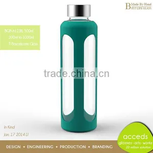 Custom Heat Resistant Glass Sport Drinking Bottle thumbnail-2