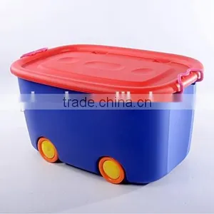 New PP Plastic Storage Box With Lid With Wheels thumbnail-3
