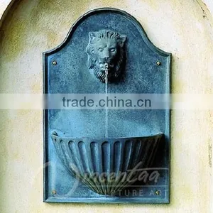 Customed Modern Garden Sculpture Bronze Outdoor Sex Girl and Lion Stone Water Fountain thumbnail-1