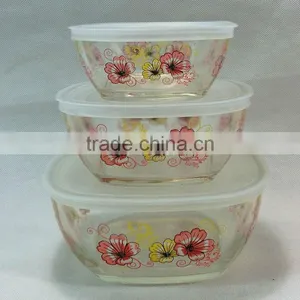 GH064 3pcs Oval Glass Bowl Set With Deco thumbnail-2