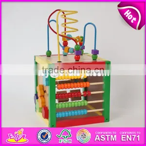 Best Educational Bead Maze Toys Mini Wooden Kids Activity Cube W11B142 thumbnail-2