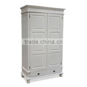 Furniture For Dressing Cabinet 2 Doors ,Solid Wood Mahogany Model Anne White Color thumbnail-2