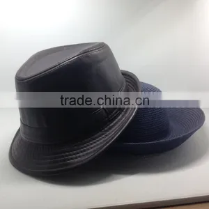 Blank Black Top Cap , Formal Hat For Man , Wedding Hat With Leater thumbnail-1