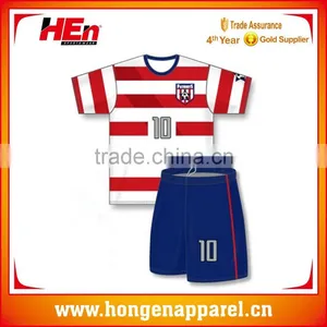 Hongen Apparel Lastest Design Strip Soccer Football Uniform Camo Football Jersey thumbnail-1