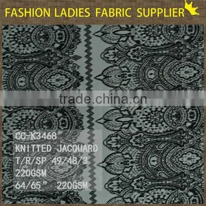 Shaoxing Textile T/R/SP Jacqaurd Fabric,new Designs Garments Fabric,ladies' Wearing Dress Fabric Jacquard Knitting Fabric thumbnail-1