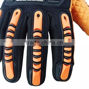 CE 4131 Heat Resistant GEL Padded Oil Channel Anti Slip Shock Absorption Oil and Gas Impact Resistant Safety Gloves thumbnail-4