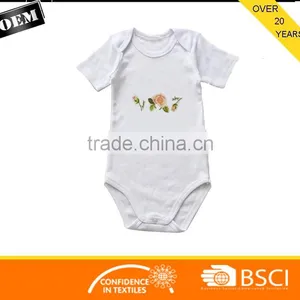 New Design White Baby Romper With Custom Logo Pattern Printing With High Quality thumbnail-1