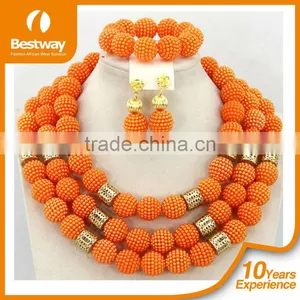 2015 New Arrival Africa Beads Jewelry Sets Including Necklace,bracelet,ring,earings Wholesales African Coral Beads Jewelry Set thumbnail-4