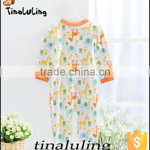 OEM and ODM Infant Baby Romper Baby Griaffe Pattern Animal Rompers Girls Bodysuits Jumpsuits thumbnail-2