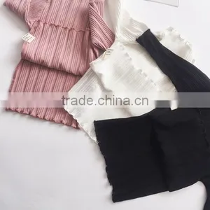 1-6 Years 2017 New Autumn Full Sleeve Good Quality Cotton Knitting Solid Color Girls Blouse thumbnail-2