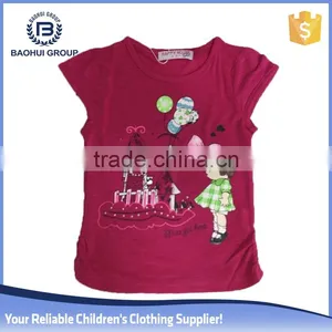 Wholesale Stocklot Girl t Shirt Branded Short Sleeve Chidren Top thumbnail-1