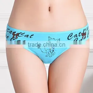 Cotton Hip-hugger Sexy T-back Bowknot Printed Female Mini Thong Panty thumbnail-2