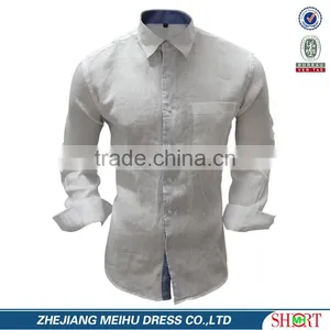 2017 New Design Long Sleeve Contrast Color Linen Shirts thumbnail-1