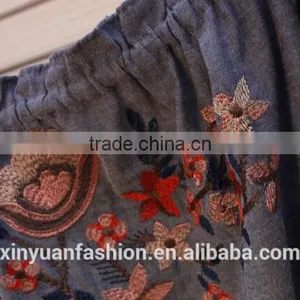 2017 Korean Ladies off Shoulder Top Long Sleeve Shirt Embroidered Blouses Shirts thumbnail-6
