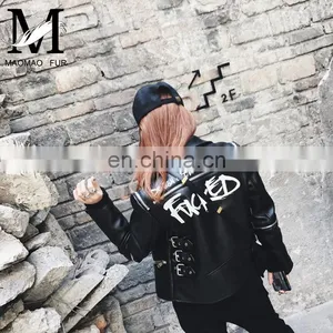Latest Fashion Custom Black Winter Cheap Leather Jackets Women Leather Jacket Wholesale thumbnail-4