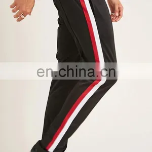 Wholesale Custom Comfortable Men Stripe-Trim Track Pants thumbnail-3