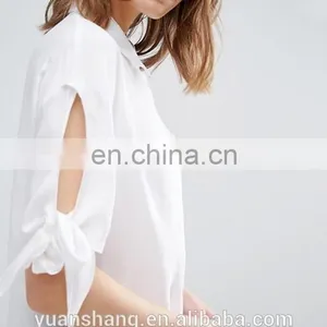 Wholesale New Arrivals High Quality Long Sleeve Fashion White Blose thumbnail-4