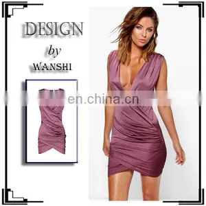 Hot!Sexy Summer Dress Deep V-neck Bodycon Designer One Piece Party Dress thumbnail-2
