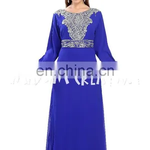 New Fashion Long Sleeve Arabic Evening Maxi Dress For Women thumbnail-5