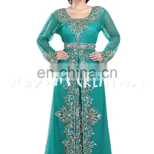 Luxury Golden And Silver Embroidery Beaded Moroccan Takchita Party Wear thumbnail-4