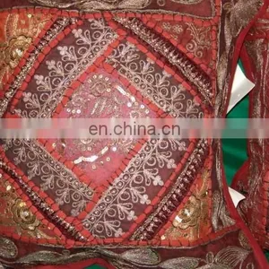 Sequins Patches Cushion Cover,Khambria Cushion Cover, Chikan Work Cushion Cover thumbnail-4